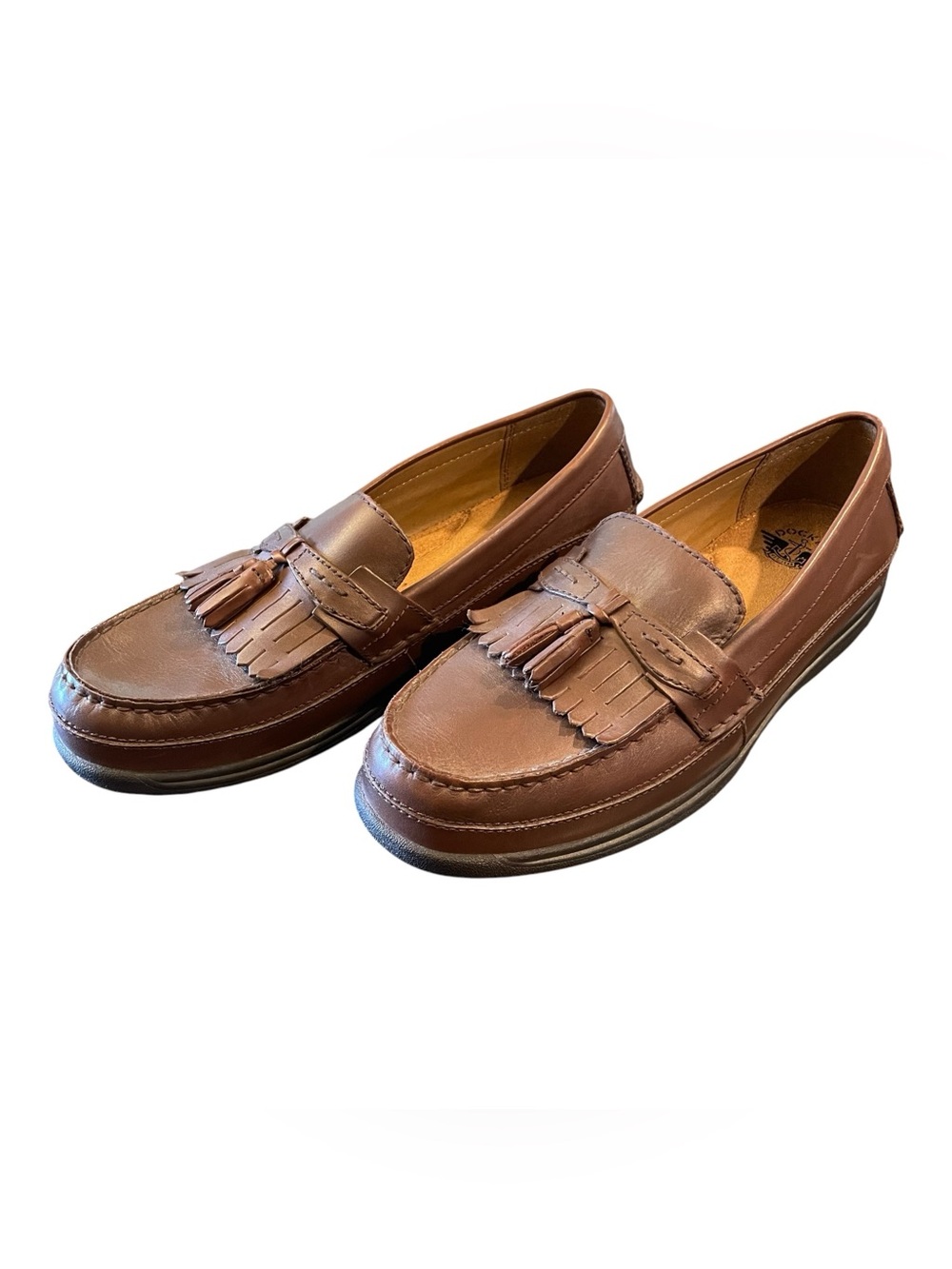 Dockers Sinclair Mens Loafers Sz 10.5 Antique Brown Leather Tassel Slip On